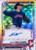 2021 Bowman Draft Chrome Draft Pick Autographs #CDAGW Gavin Williams Refractor Baseball Card