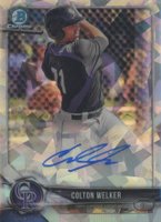 2018 Bowman Chrome Prospects Autographs #CPACW Colton Welker Atomic Refractor Baseball Card