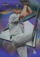 2020 Finest #89 Clayton Kershaw Purple Refractor Baseball Card