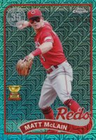 2024 Topps Silver Pack 1989 Chrome Promo #61 Matt Mclain Series 2-Aqua Refractor Baseball Card