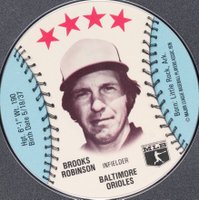 1976 Isaly's Sweet William Disc # Brooks Robinson Baseball Card