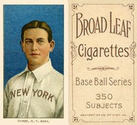 1909 White Borders Broadleaf 350  #83 Hal Chase Portrait-Blue Background Baseball Card
