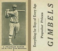 1916 Gimbels #8 J. Franklin Baker Baseball Card