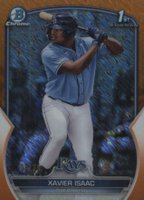 2023 Bowman Chrome Prospects #BCP145 Xavier Isaac Orange Shimmer Refractor Baseball Card