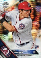2016 Topps Chrome #32 Trea Turner Prism Refractor Baseball Card
