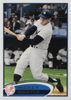 2012 Topps #7 Mickey Mantle Error-3B Listed Twice on Stat Line Baseball Card
