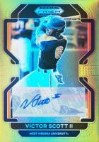 2022 Panini Prizm Draft Picks #PDP157 Victor Scott II Autograph-Lime Green Prizm Baseball Card