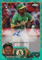 2023 Topps Chrome Update Autograph #ACER Esteury Ruiz Aqua Wave Baseball Card