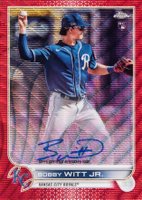 2022 Topps Chrome Rookie Autographs #RABW Bobby Witt Jr. Red Wave Refractor Baseball Card