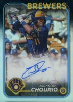 2024 Topps Chrome Rookie Autographs #RAJC Jackson Chourio Refractor Baseball Card