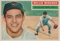 1956 Topps #103 Willie Miranda Gray Back Baseball Card