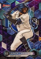 2023 Bowman's Best Top Prospects #TP18 Junior Caminero Purple Refractor Baseball Card