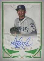 2019 Topps Definitive Collection Definitive Rookie Autographs #FTJ Fernando Tatis Jr. Green Baseball Card