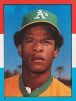 1982 Topps Stickers #8 Rickey Henderson Baseball Card