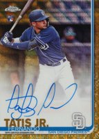 2019 Topps Chrome Rookie Autographs #RA-FT Fernando Tatis Jr. Gold Wave Refractor Baseball Card