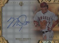 2015 Topps Tribute Autographs #TA-MT Mike Trout Orange Baseball Card