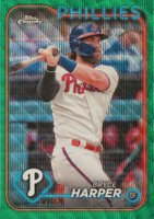 2024 Topps Chrome #62 Bryce Harper Green Wave Baseball Card