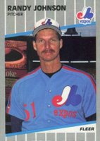 1989 Fleer #381 Randy Johnson Ad Partially Obscured Baseball Card