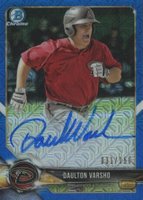 2018 Bowman Chrome Prospects Autographs #BCPADV Daulton Varsho Blue Mojo Baseball Card