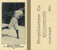 1916 Herpolsheimer Co. #52 Jean Dubuc Baseball Card