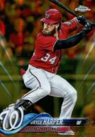2018 Topps Chrome #139 Bryce Harper Batting-Gold Refractor Baseball Card