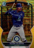 2023 Bowman Chrome Prospects #BCP156 Felnin Celesten Yellow/Orange Vapor Baseball Card