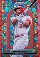2022 Panini Prizm Stained Glass #SG5 Mike Trout Red Prizm Baseball Card