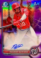 2022 Bowman Chrome Prospect Autographs #CPARQ Roismar Quintana Purple Refractor Baseball Card