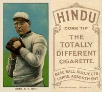 1909 White Borders Hindu-Brown #7 Red Ames Hands at Chest Baseball Card
