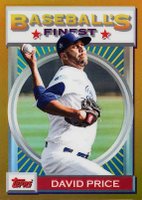 2020 Finest Flashbacks #52 David Price Gold Refractor Baseball Card