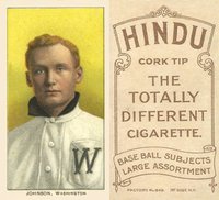 1909 White Borders Hindu-Brown #236 Walter Johnson Portrait Baseball Card