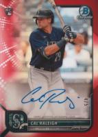 2022 Bowman Chrome Rookie Autographs #CRACR Cal Raleigh Red Refractor Baseball Card