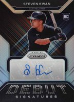 2022 Panini Prizm Debut Signatures #DSSK Steven Kwan Silver Prizm Baseball Card