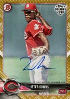 2018 Topps Holiday Bowman  #TH-JD Jeter Downs Gold Festive 1/1 Baseball Card