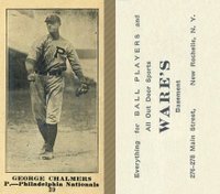 1916 Wares #29 George Chalmers Baseball Card