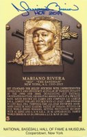 1999 Hall of Fame Autographs # Mariano Rivera Yellow HOF Plaque Baseball Card