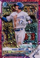 2021 Bowman Chrome Prospects #BCP1 Bobby Witt Jr. Fuchsia Shimmer Refractor Baseball Card