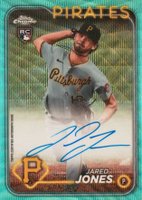 2024 Topps Chrome Update Chrome Baseball Update Series Autographs #RAJJ Jared Jones Aqua Wave Baseball Card