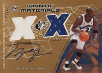 2002 SPx Winning Materials #MJ-A Michael Jordan Shooting Shirt/Jersey-Autograph Basketball Card