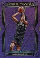 2023 Panini Obsidian #179 Amen Thompson Electric Etch Purple Flood Basketball Card