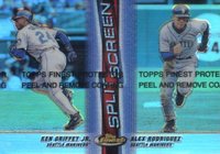 1999 Finest Split Screen #SS2 Ken Griffey Jr./Alex Rodriguez Refractor/Non-Refractor w/Coating Baseball Card