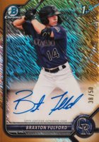 2022 Bowman Chrome Prospect Autographs #CPABF Braxton Fulford Gold Shimmer Refractor Baseball Card