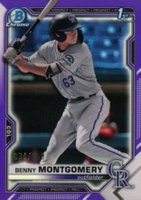 2021 Bowman Draft #BDC84 Benny Montgomery Chrome-Purple Refractor Baseball Card