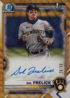 2021 Bowman Draft Chrome Draft Pick Autographs #CDASF Sal Frelick Gold Wave Refractor Baseball Card