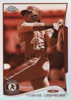 2014 Topps Chrome #8 Yoenis Cespedes Sepia Refractor Baseball Card