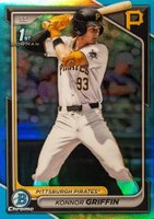 2024 Bowman Draft #BDC22 Konnor Griffin Chrome-Sky Blue Refractor Baseball Card