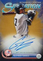 2017 Bowman Chrome Sensation Autograph #CSAGT Gleyber Torres Gold Baseball Card