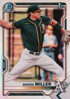 2021 Bowman Draft #BDC85 Mason Miller Chrome-Refractor Baseball Card