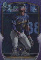 2023 Bowman Chrome Prospects #BCP246 Jackson Chourio Purple Shimmer Baseball Card