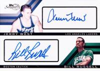 2008 Topps Signature Autographs Dual #TS-DWR Bill Russell/Jerry West Basketball Card